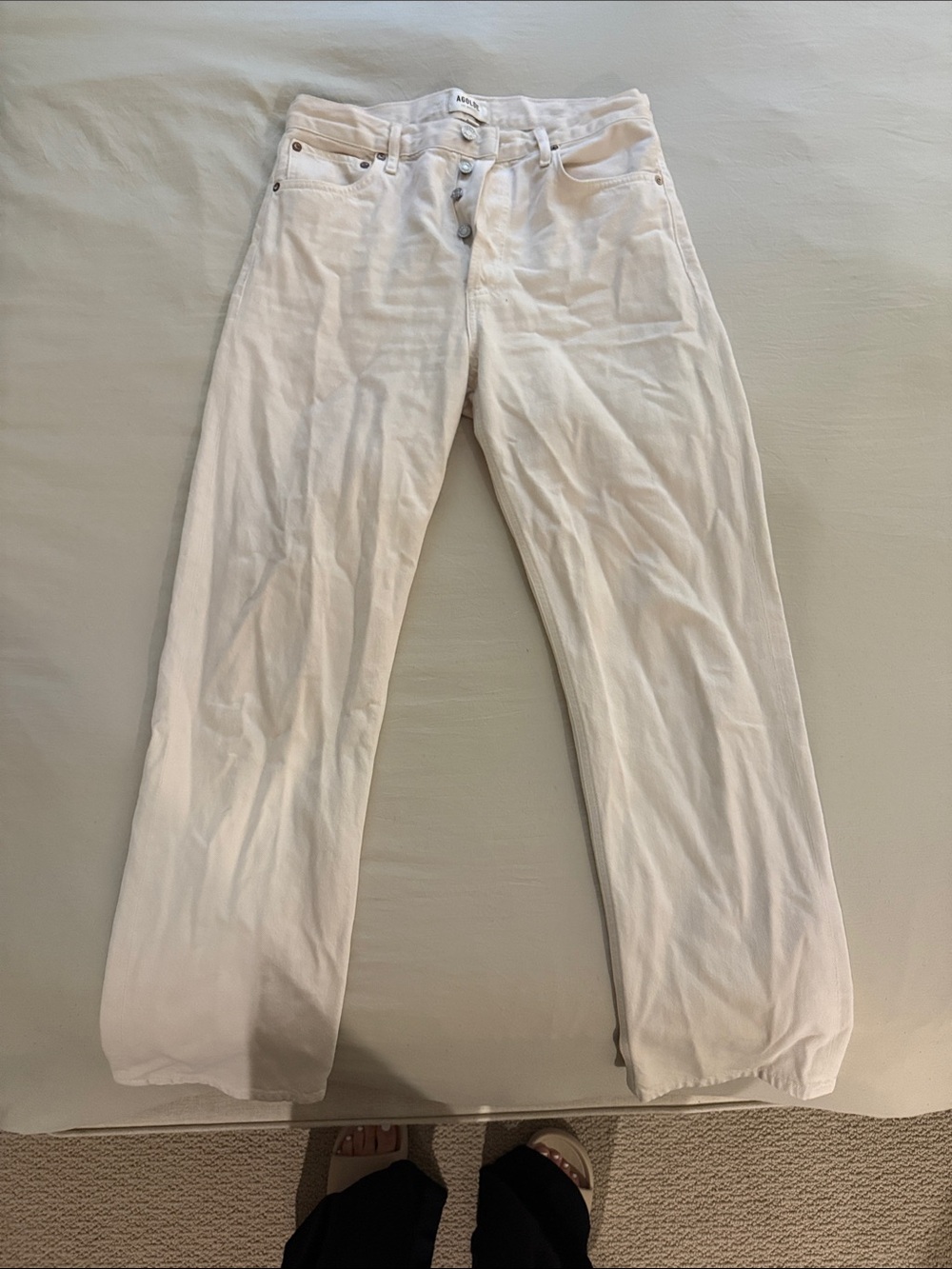 Agolde Off-White High-Rise Jeans